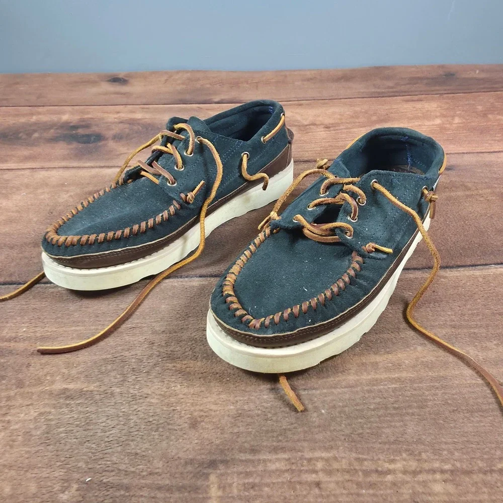 Sebago Campsides Boat Shoes Mens 11 Navy Blue Good Suede Leather Wedge Sole
